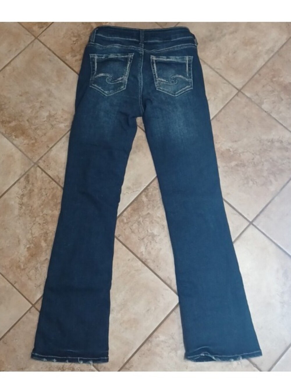 Womens Silver Jeans Dark Blue Bootcut Jeans